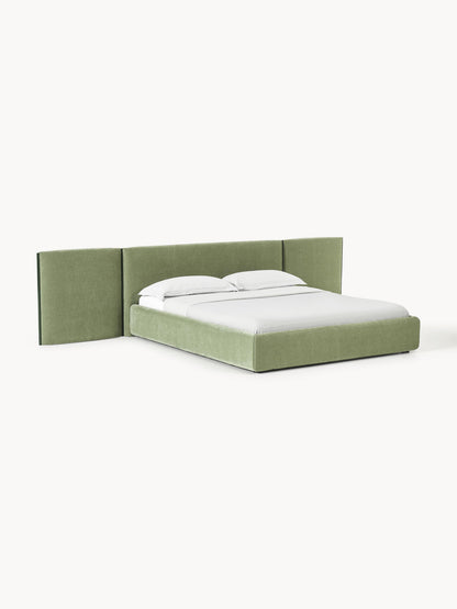 Otbjorn Upholstered Bed with Folding Headboard