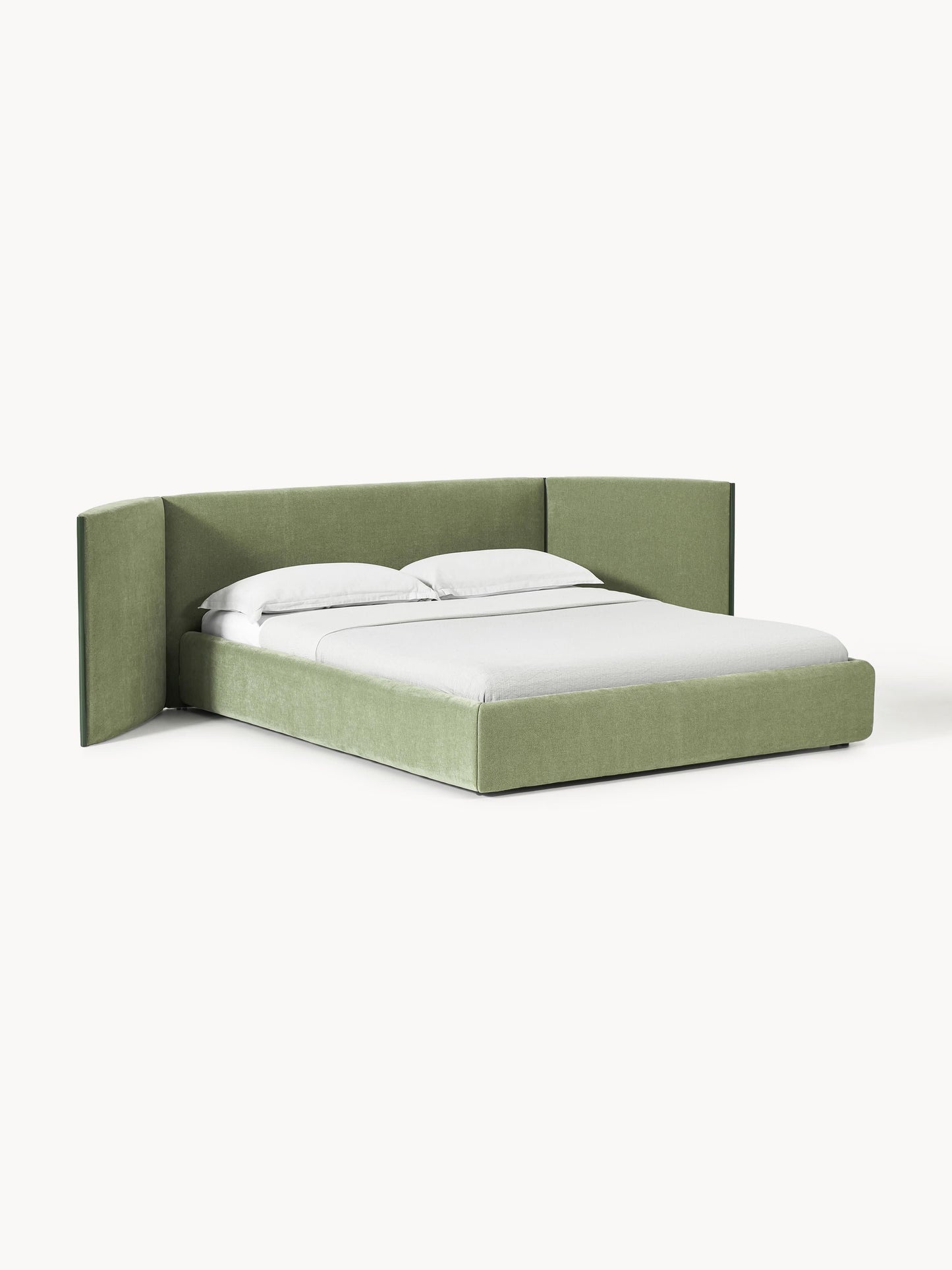 Otbjorn Upholstered Bed with Folding Headboard