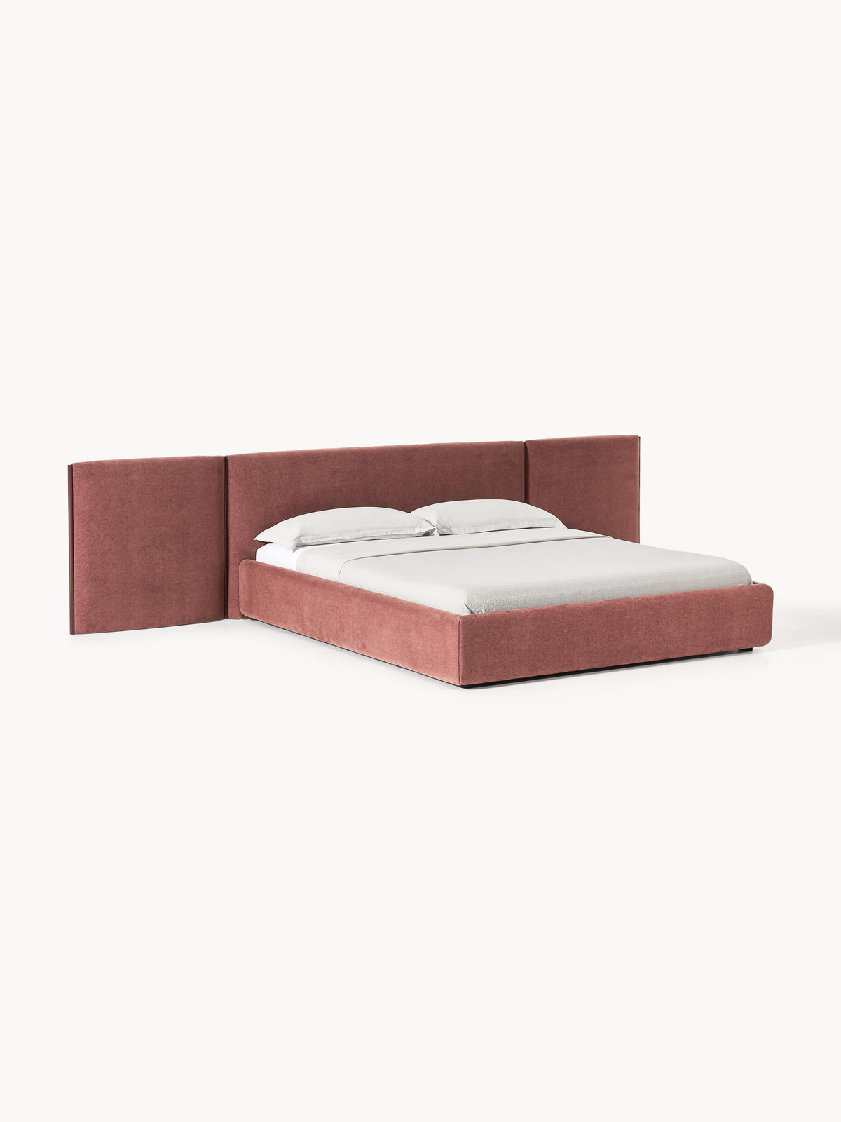 Otbjorn Upholstered Bed with Folding Headboard
