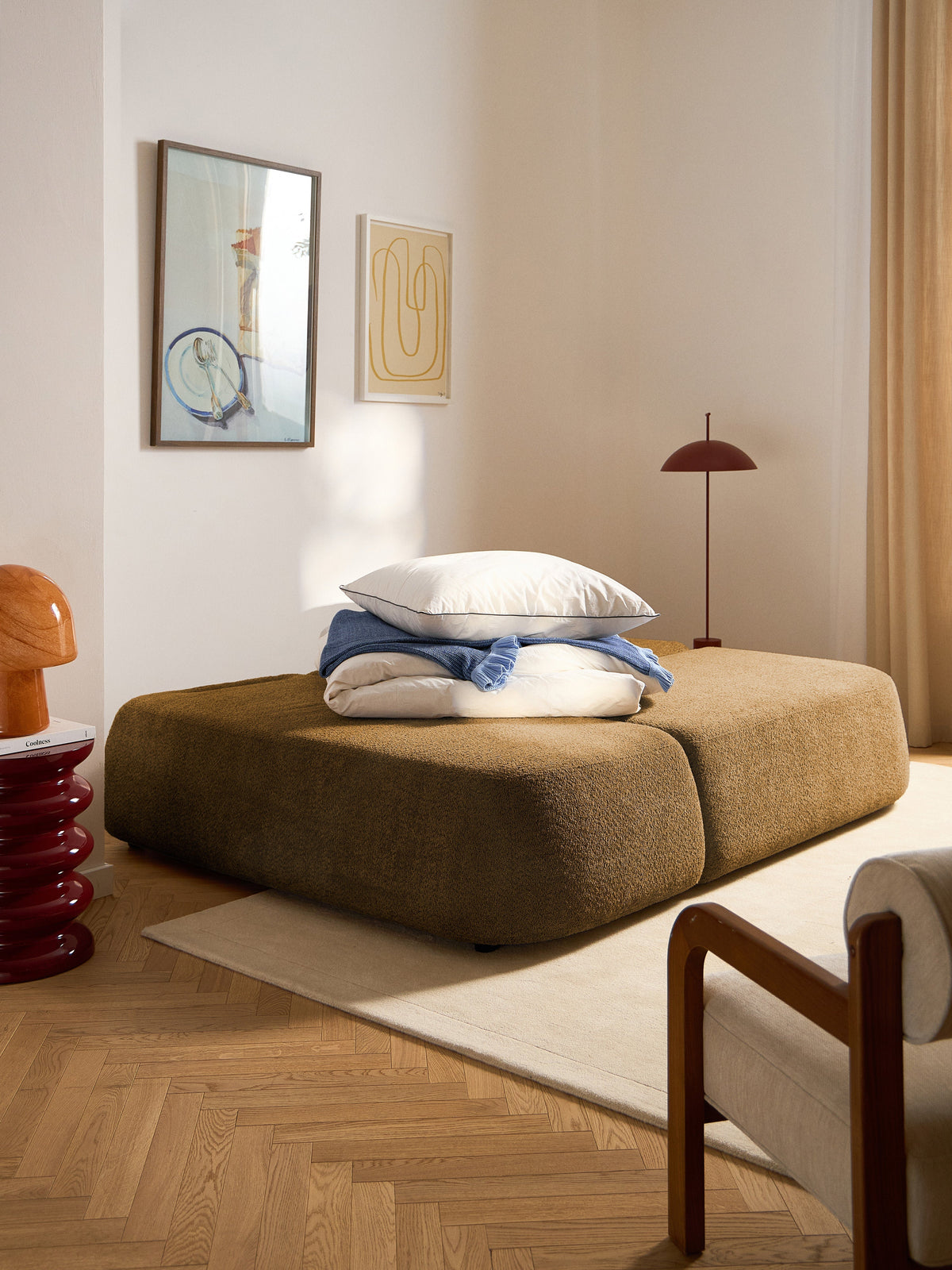 Paolucco Teddy Bouclé Sofa Bed with Storage