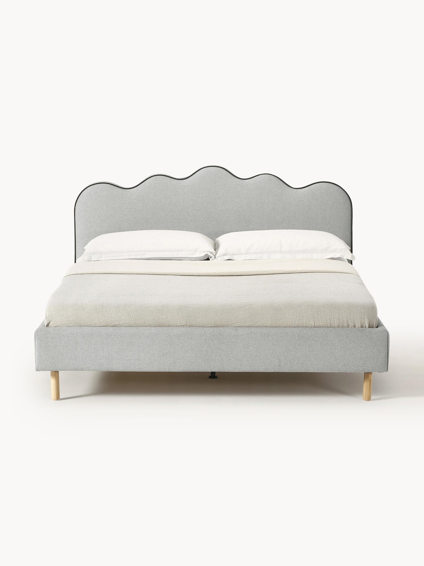 Rombiso Upholstered Bed with Wavy Headboard