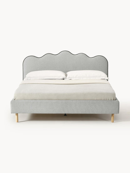 Rombiso Upholstered Bed with Wavy Headboard