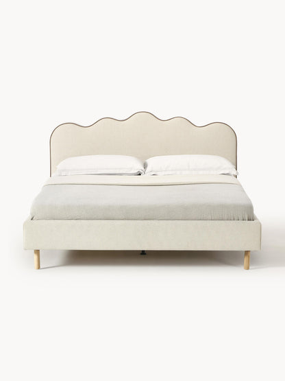 Rombiso Upholstered Bed with Wavy Headboard