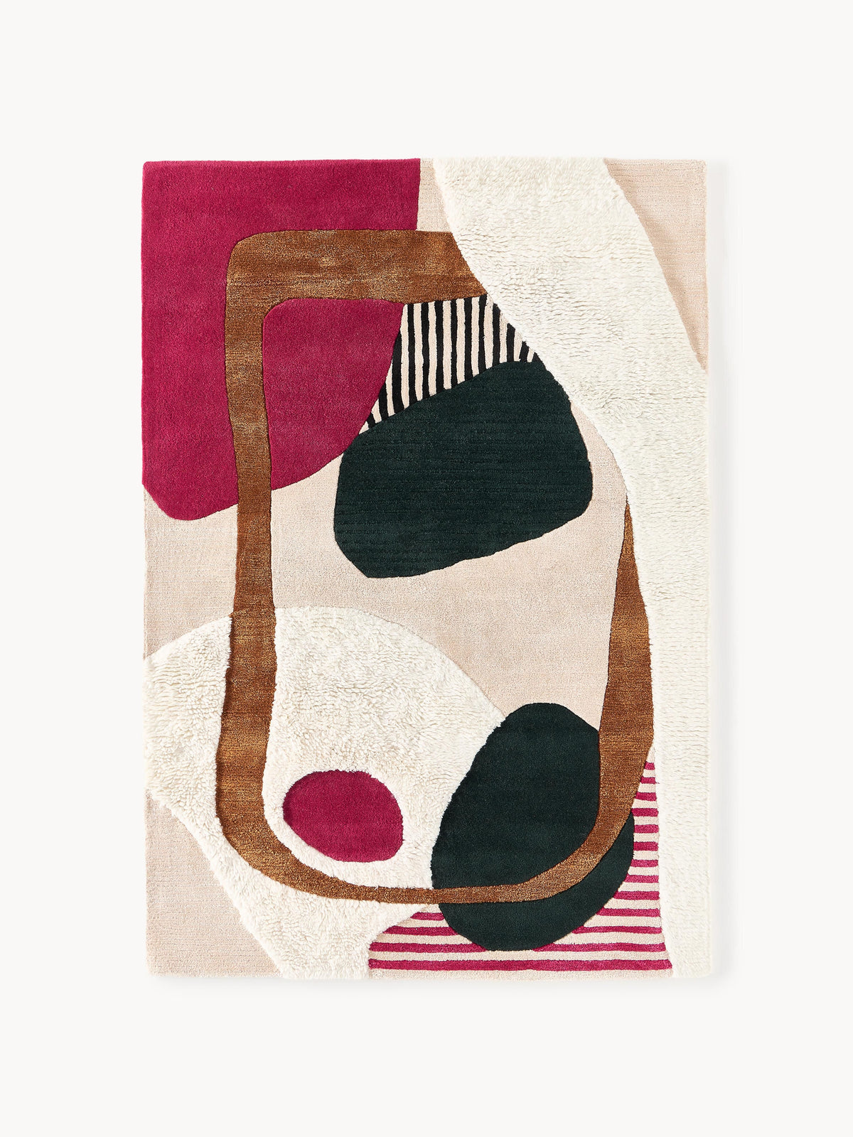 Roscallo Wool Rug with High-Low Texture, Hand-Tufted