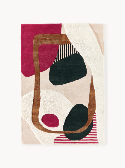 Roscallo Wool Rug with High-Low Texture, Hand-Tufted