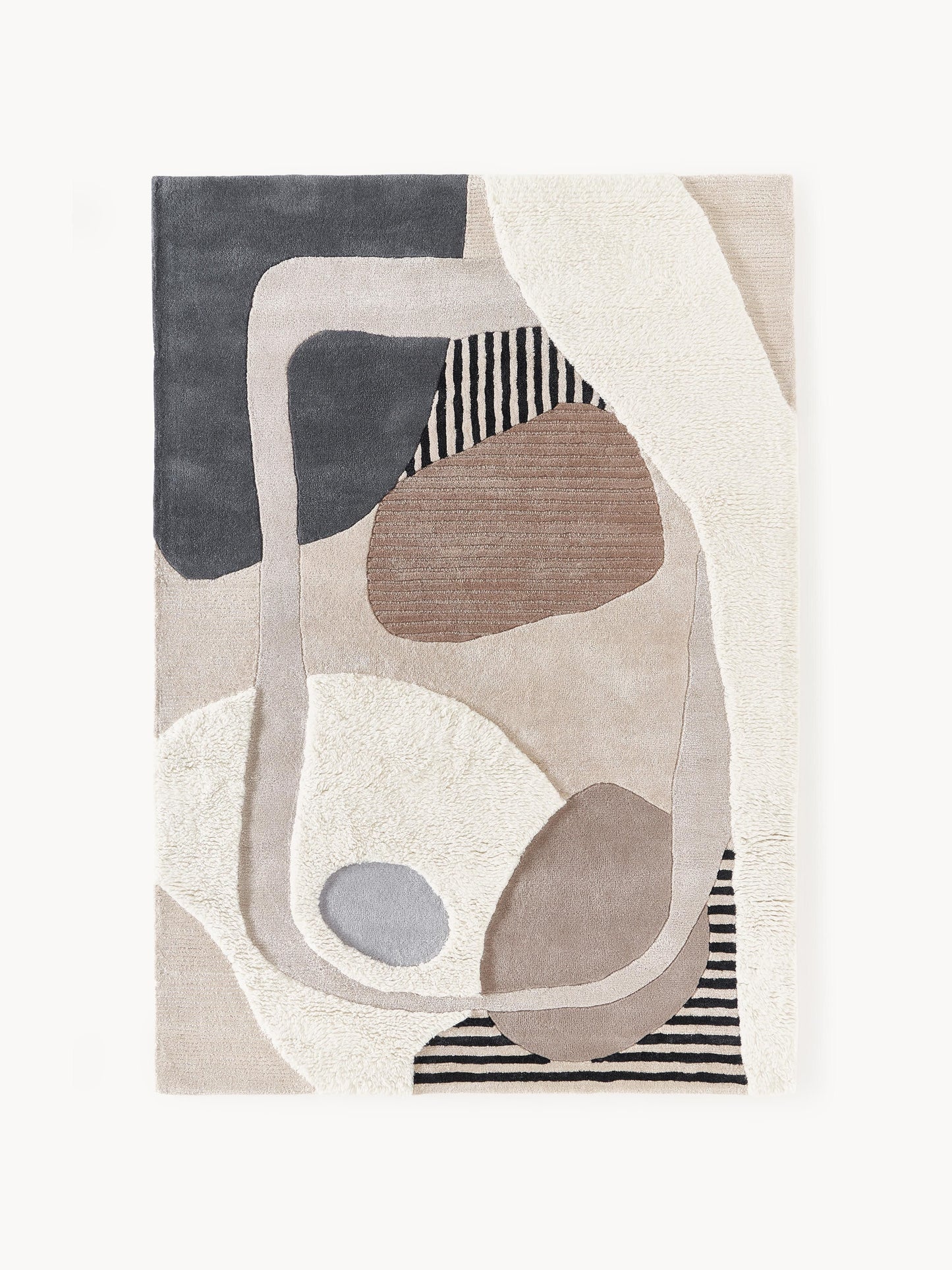 Roscallo Wool Rug with High-Low Texture, Hand-Tufted
