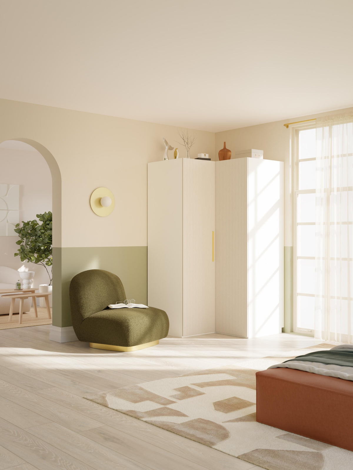 Simberto Modular Corner Wardrobe, 115 cm Wide