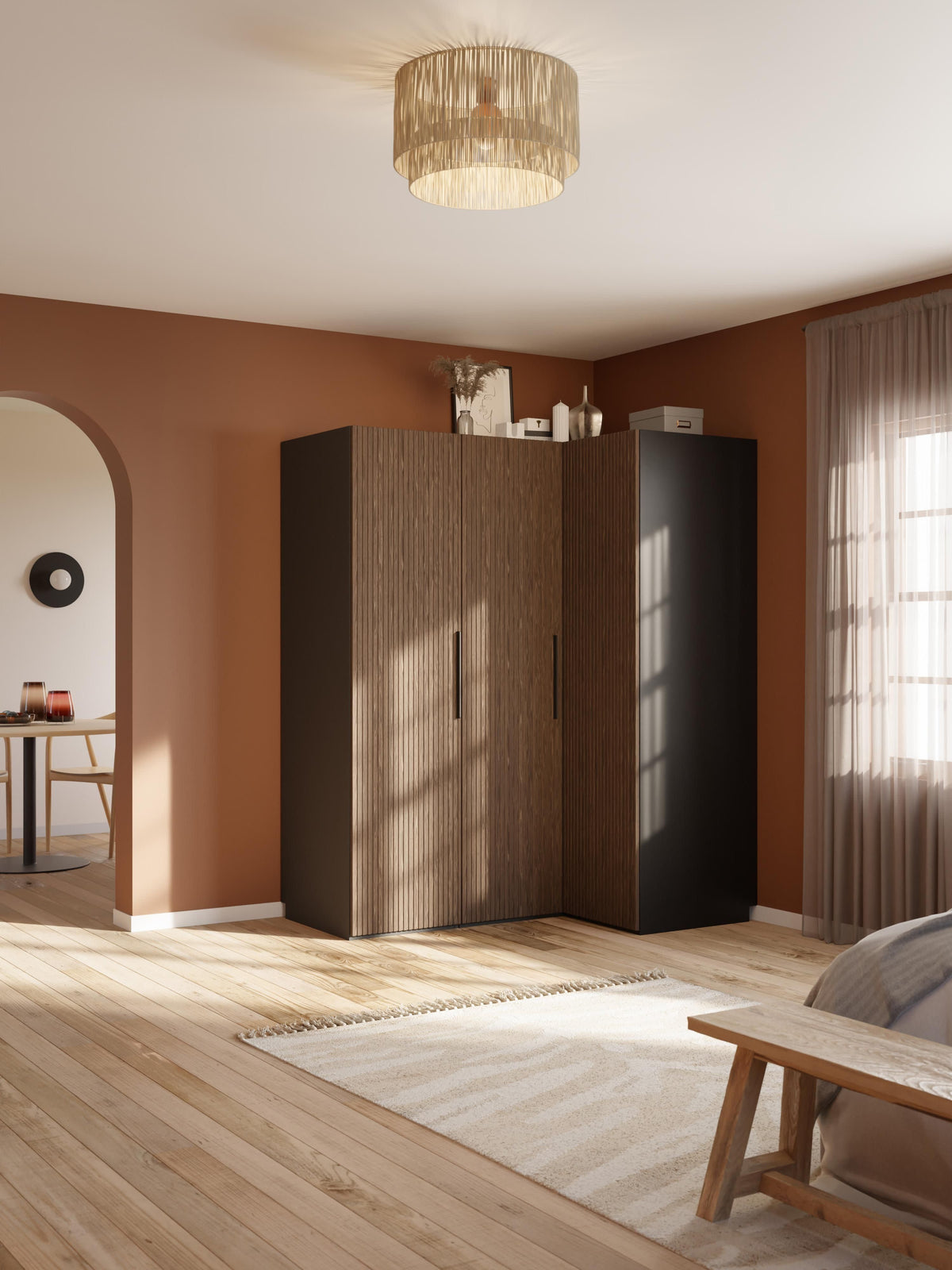Simberto Modular Corner Wardrobe, 165 cm Wide, in Various Sizes