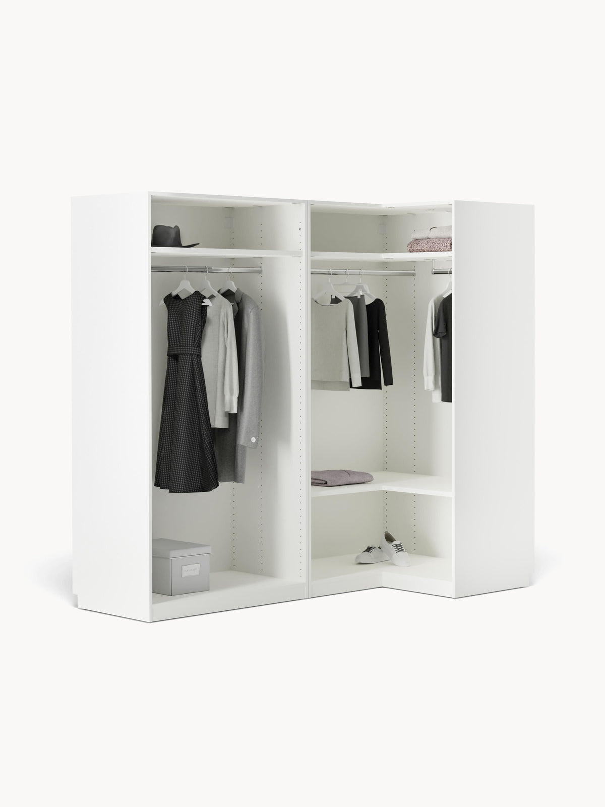 Simberto Modular Corner Wardrobe, 215 cm Wide, in Various Sizes