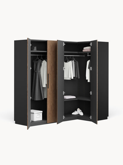 Simberto Modular Corner Wardrobe, 215 cm Wide, in Various Sizes