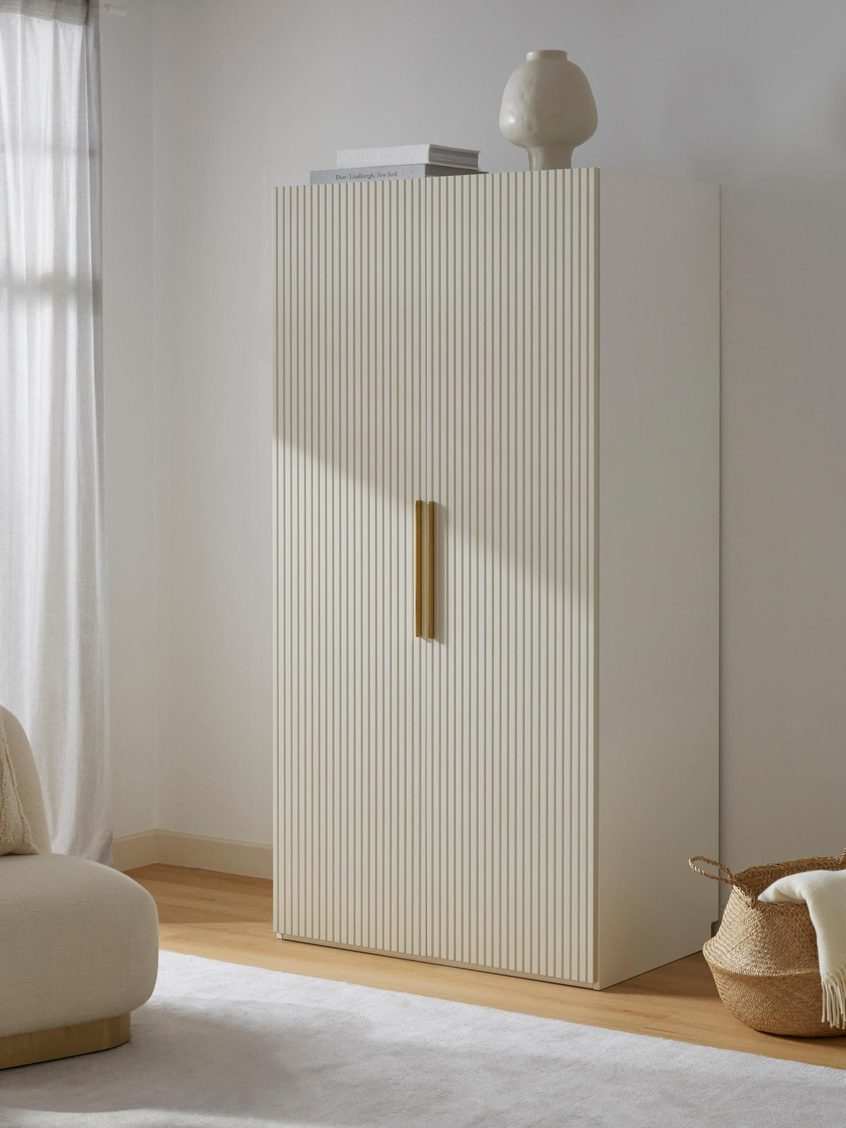 Simberto Modular Hinged-Door Wardrobe, 100 cm Wide, in Various Sizes