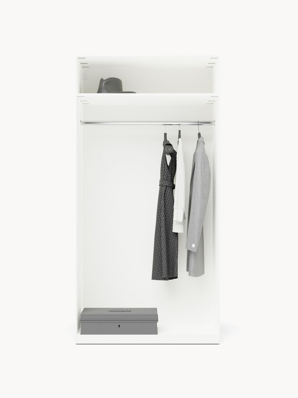 Simberto Modular Hinged-Door Wardrobe, 100 cm Wide, in Various Sizes