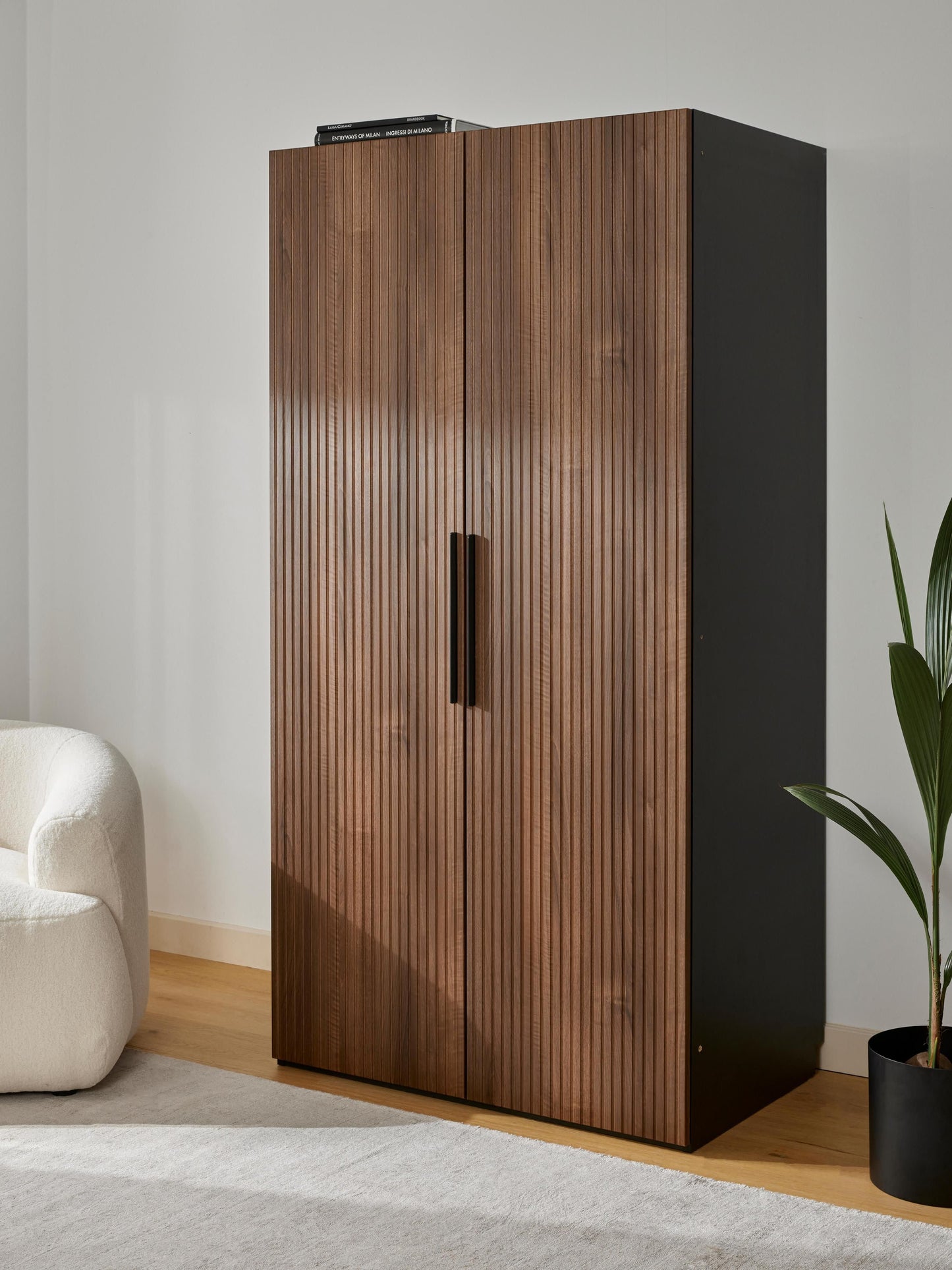 Simberto Modular Hinged-Door Wardrobe, 100 cm Wide, in Various Sizes