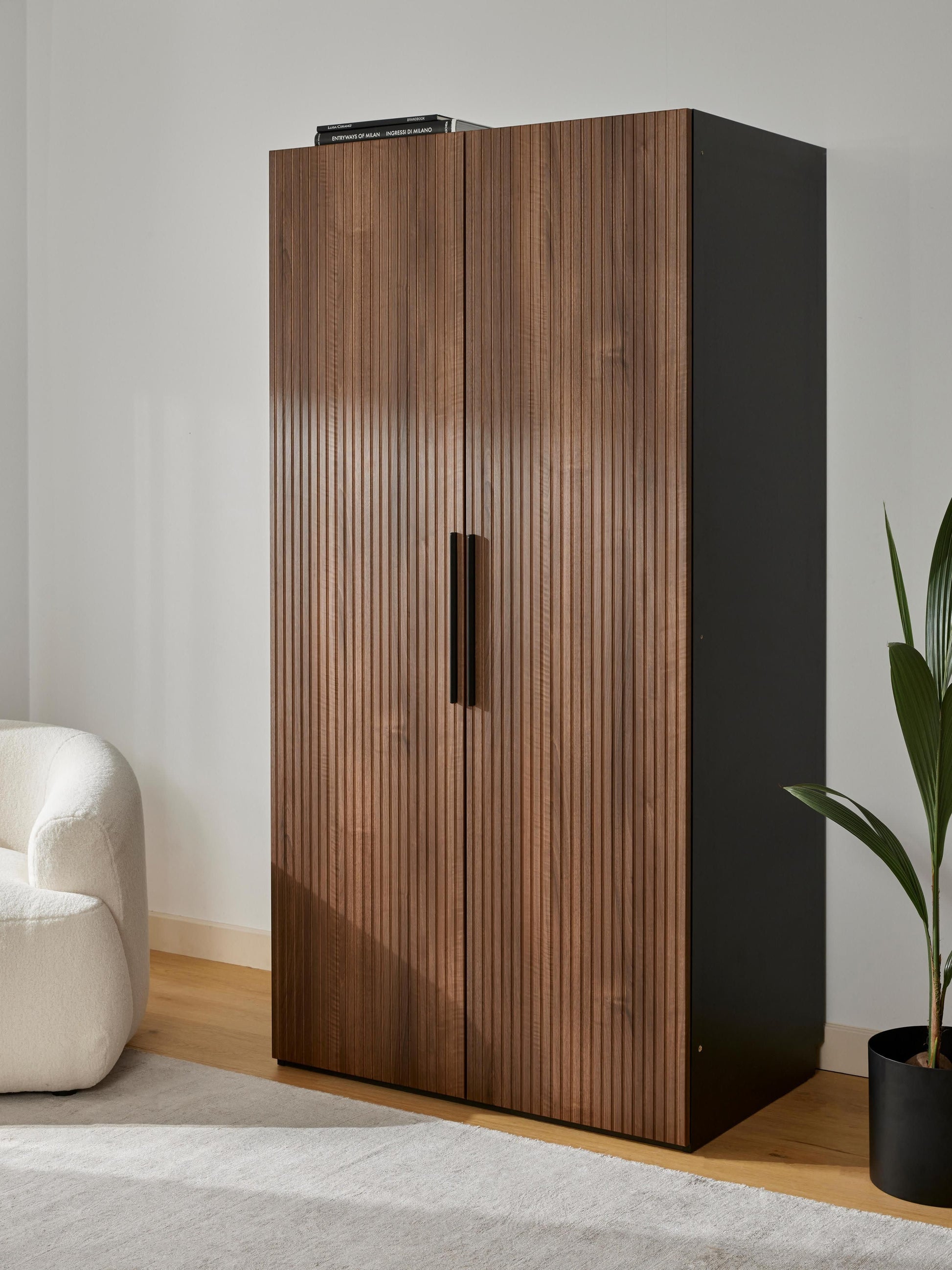 Simberto Modular Hinged-Door Wardrobe, 100 cm Wide, in Various Sizes