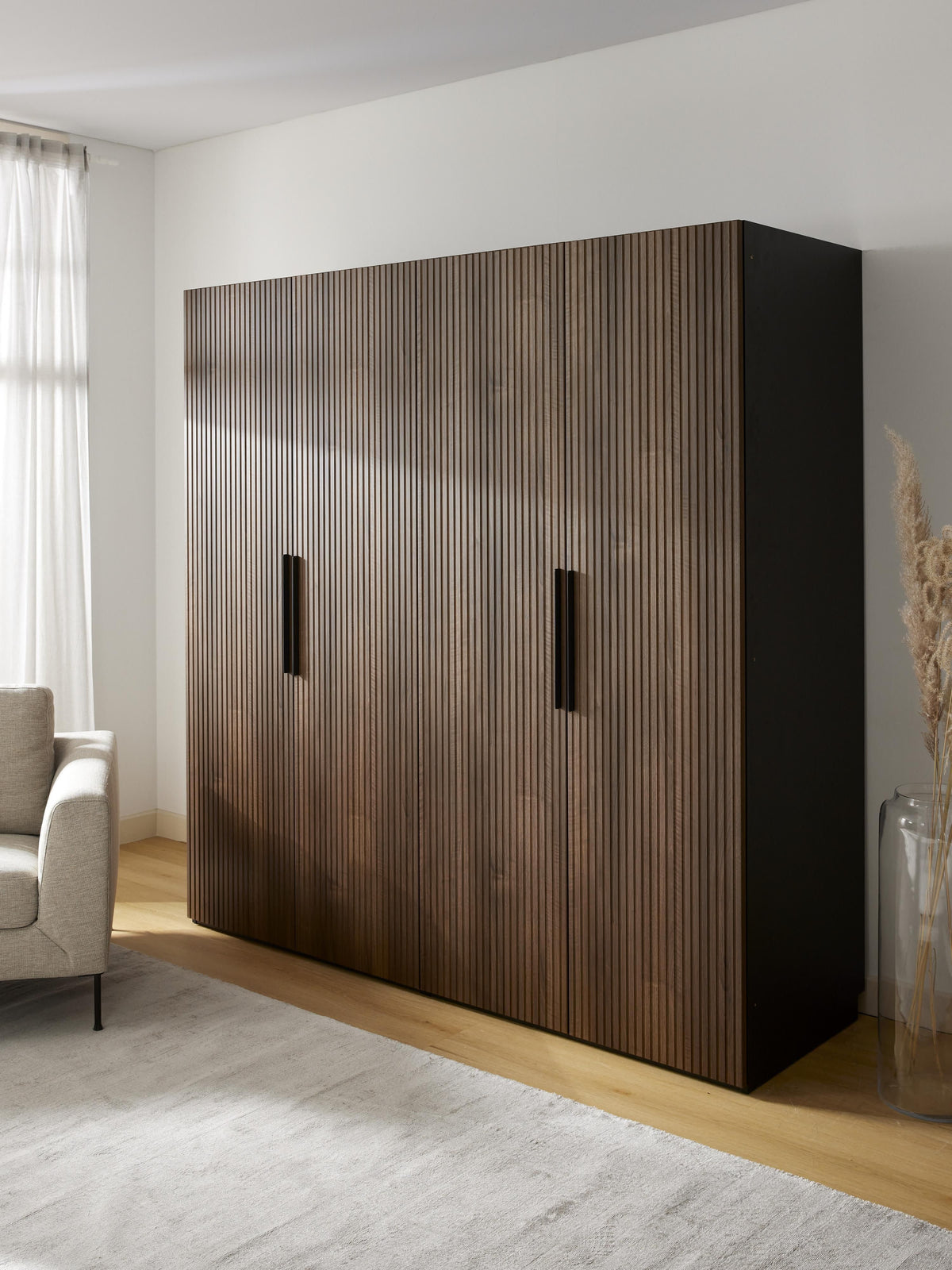 Simberto Modular Hinged-Door Wardrobe, 200 cm Wide, in Various Sizes