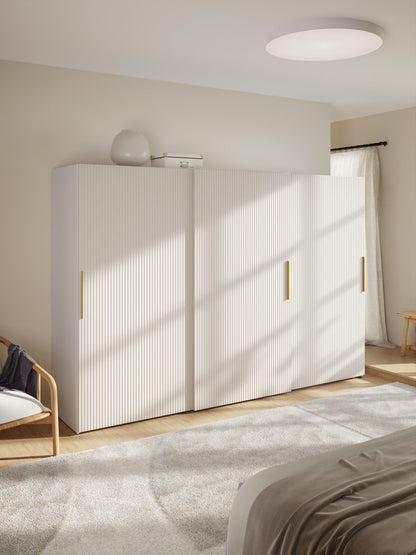 Simberto Modular Sliding-Door Wardrobe, 300 cm Wide, in Various Sizes