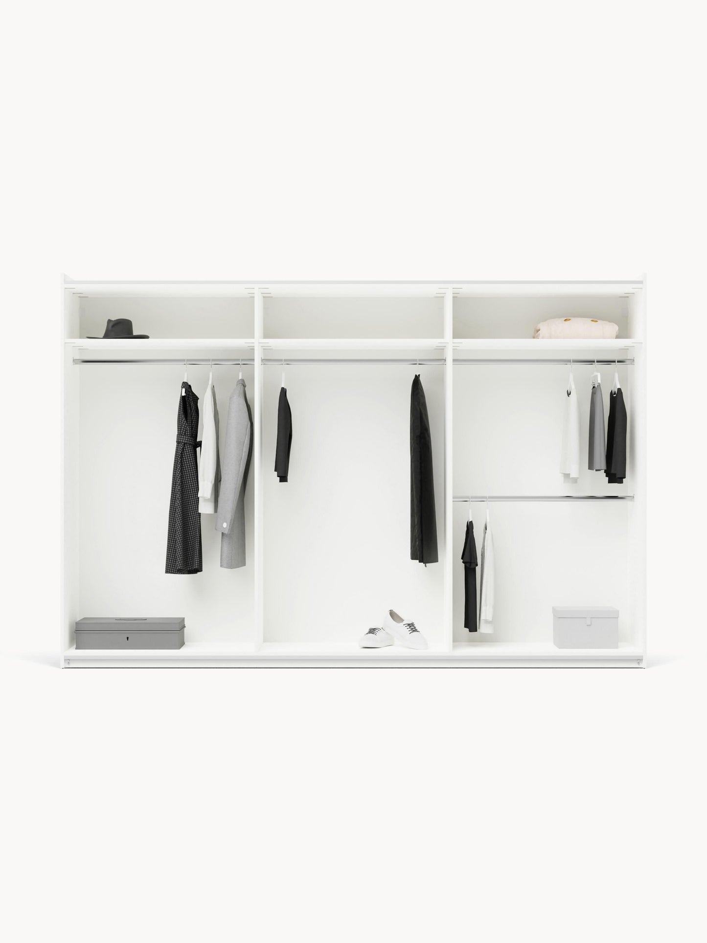 Simberto Modular Sliding-Door Wardrobe, 300 cm Wide, in Various Sizes