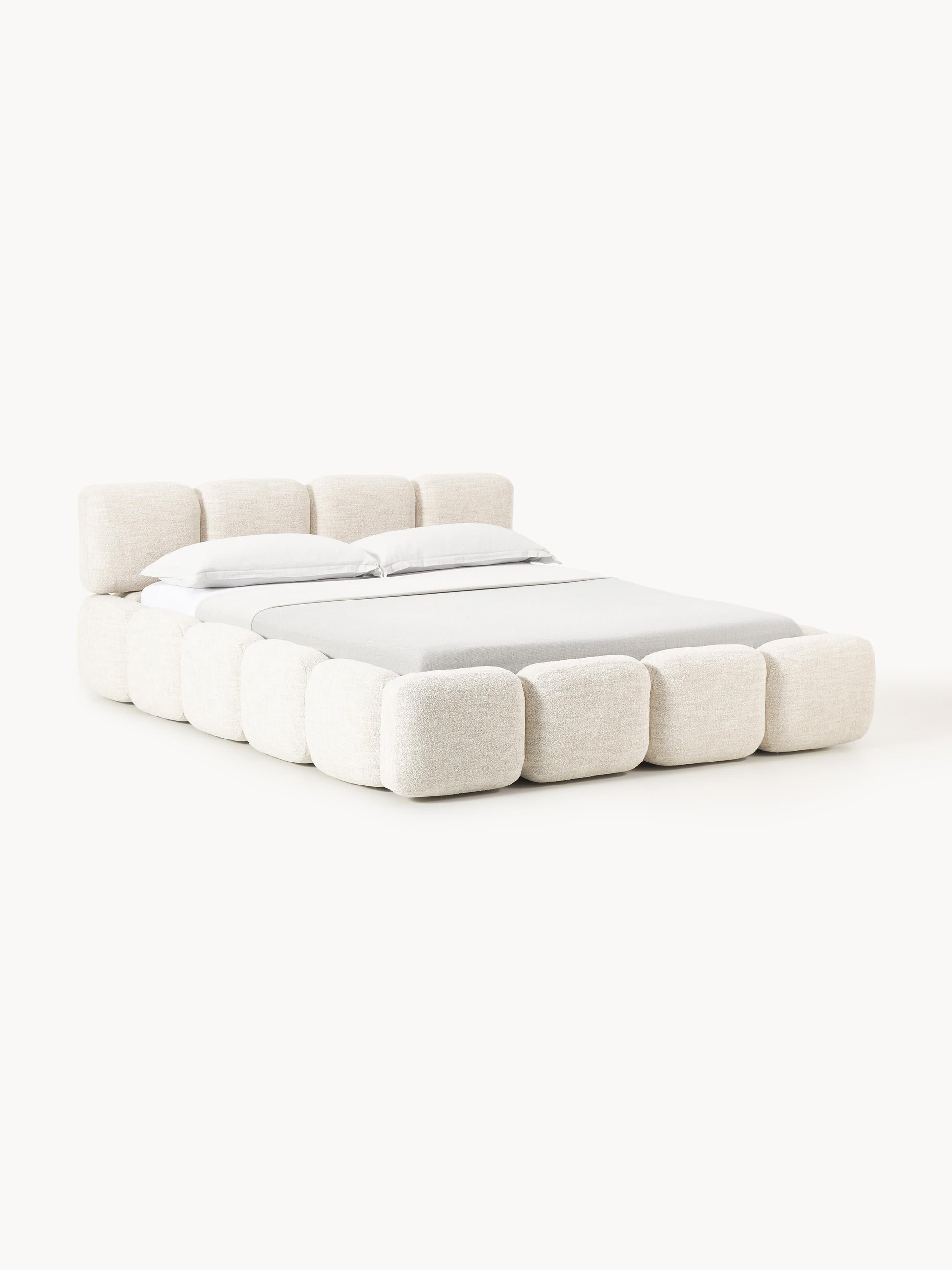 Taymonde Upholstered Bed in Bouclé with Storage