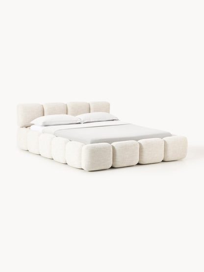 Taymonde Upholstered Bed in Bouclé with Storage