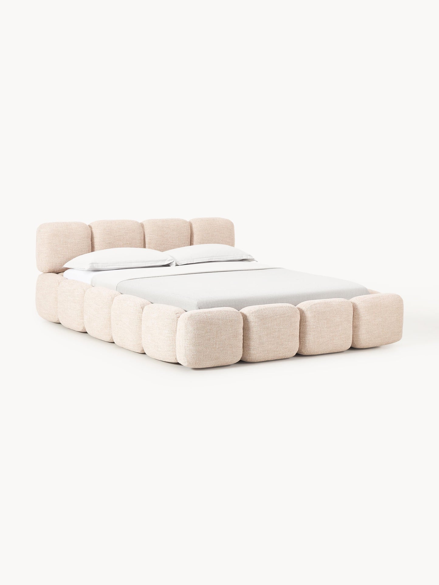 Taymonde Upholstered Bed in Bouclé with Storage