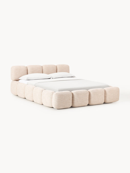 Taymonde Upholstered Bed in Bouclé with Storage