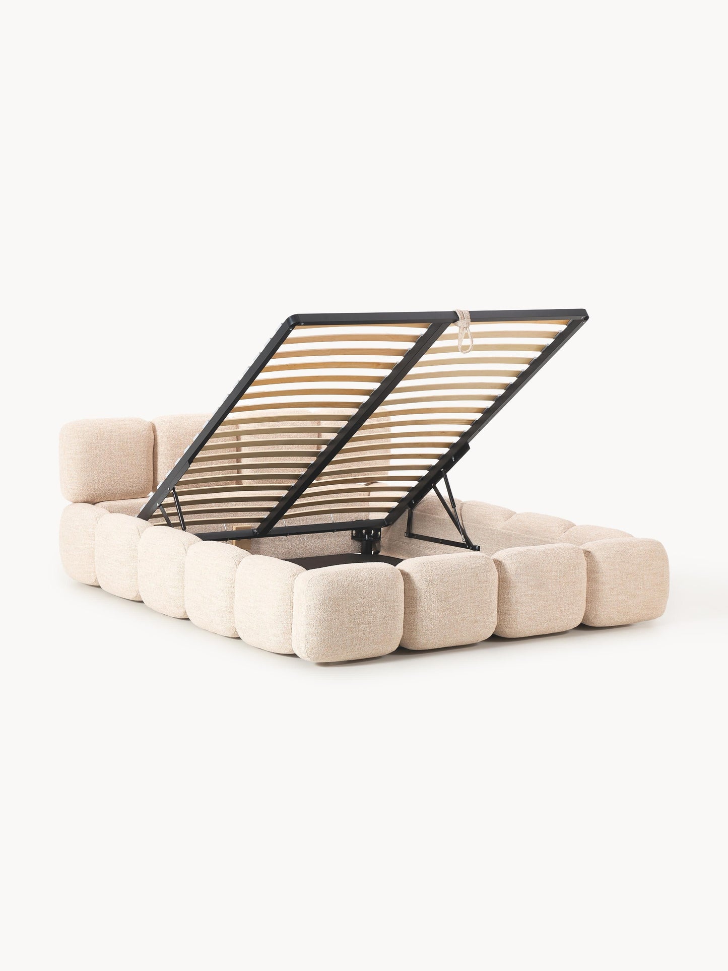Taymonde Upholstered Bed in Bouclé with Storage