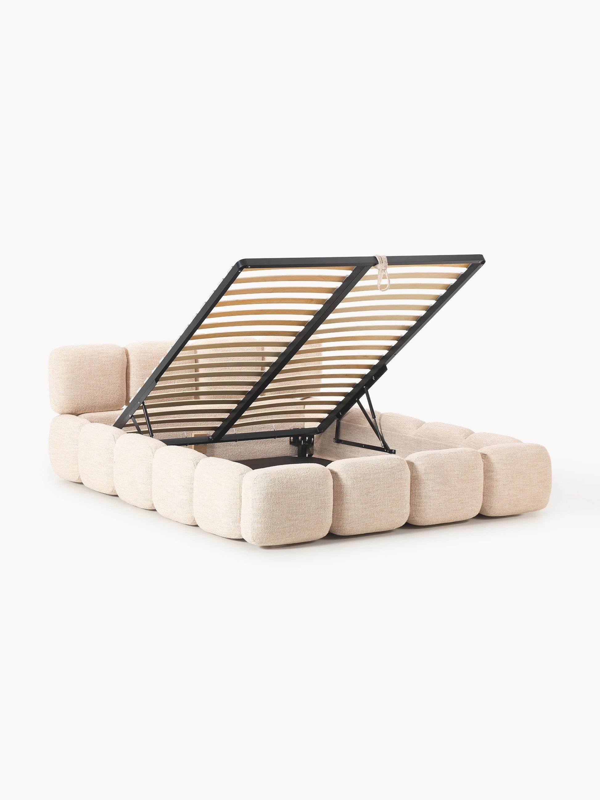 Taymonde Upholstered Bed in Bouclé with Storage