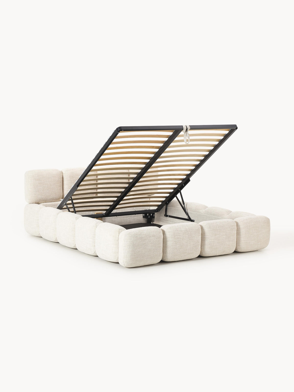 Taymonde Upholstered Bed in Bouclé with Storage