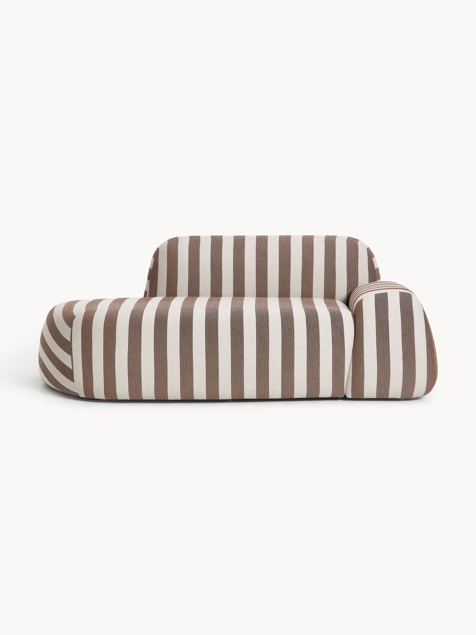 Wolquende 2-Seater Striped Sofa with Chaise Longue