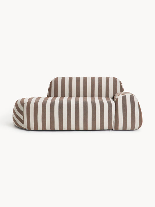 Wolquende 2-Seater Striped Sofa with Chaise Longue