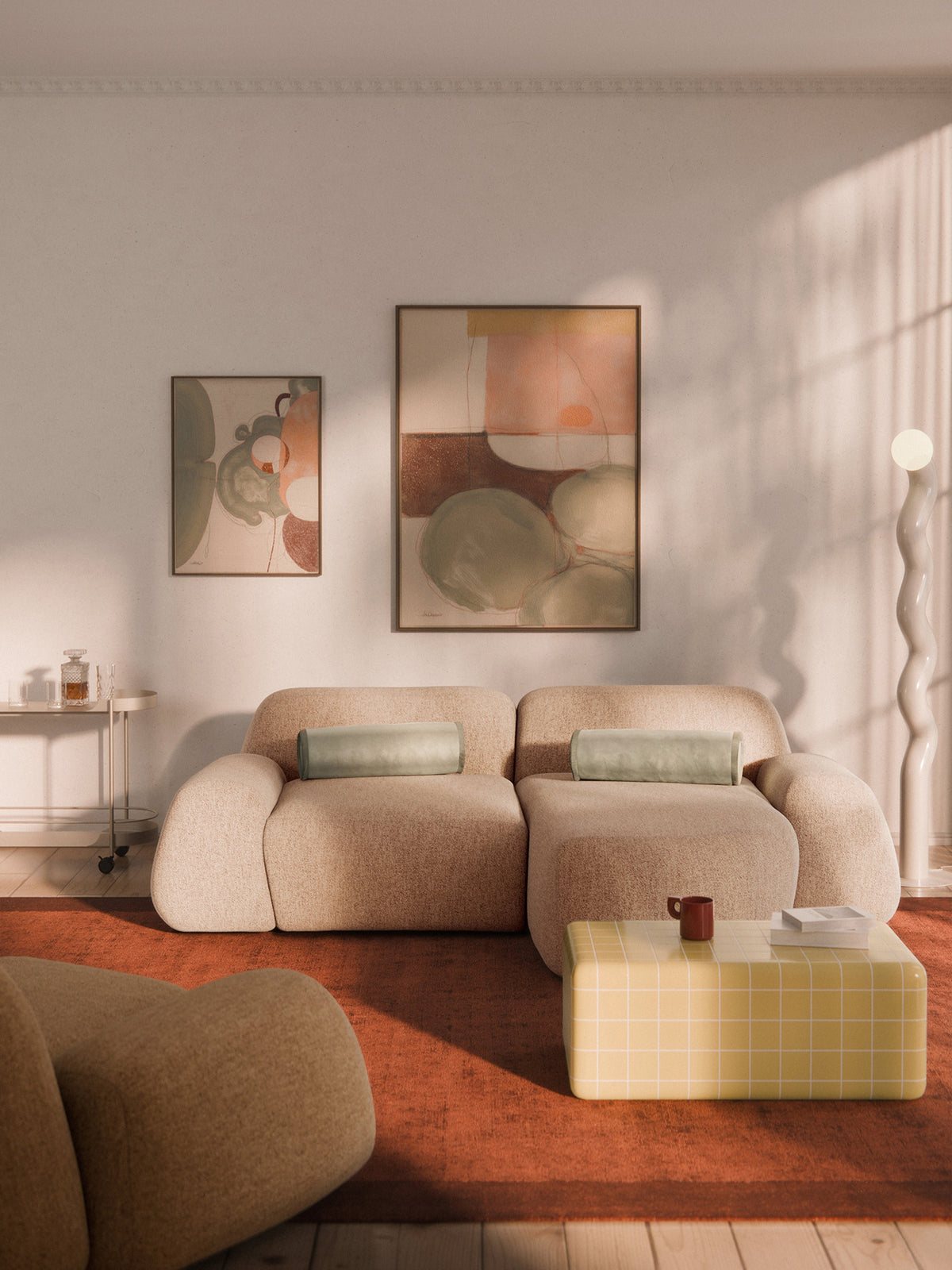 Wolquende Bouclé Modular Corner Sofa (3-Seater)