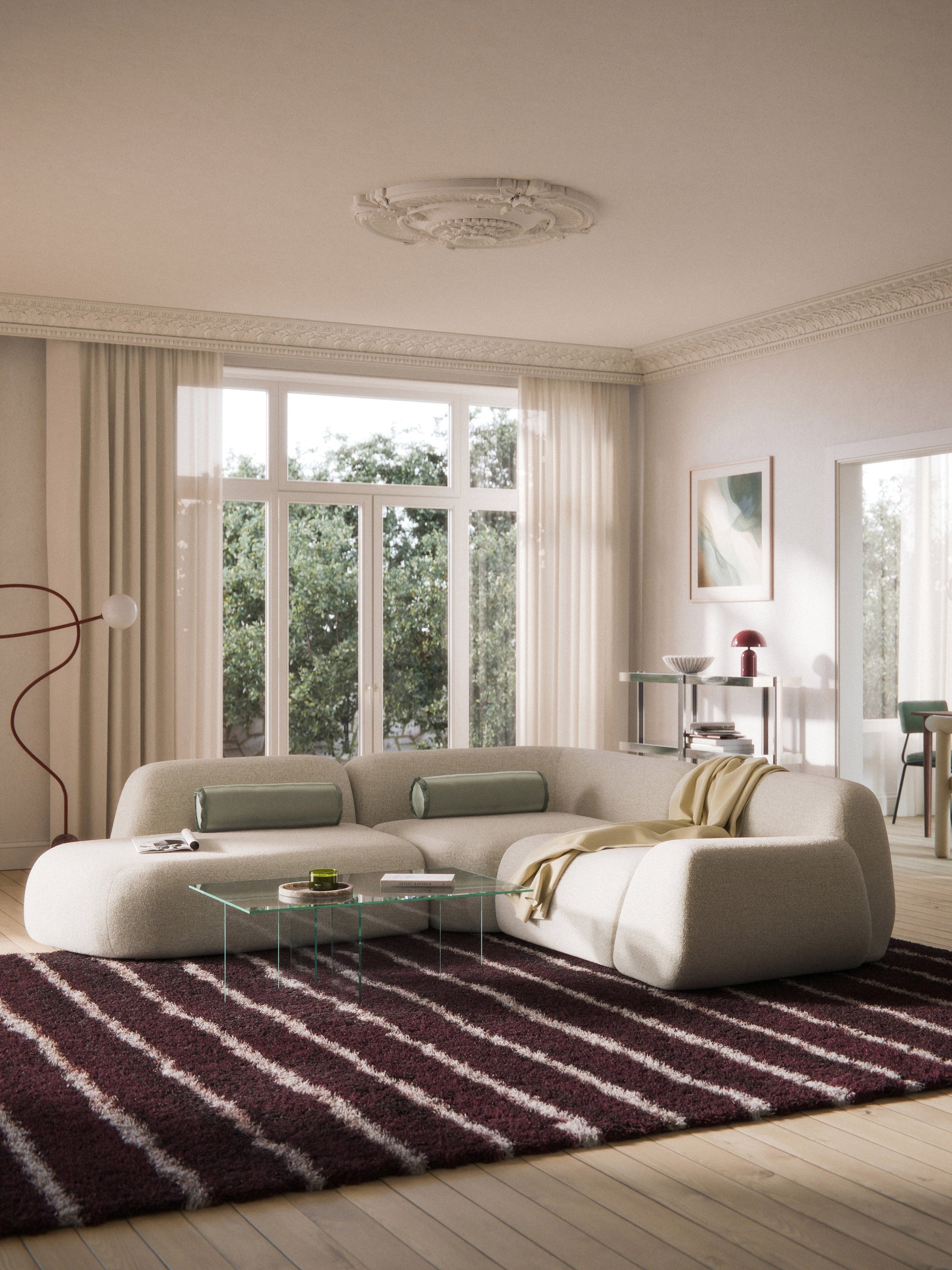 Wolquende Modular Bouclé Corner Sofa (4-Seater) with Chaise Longue