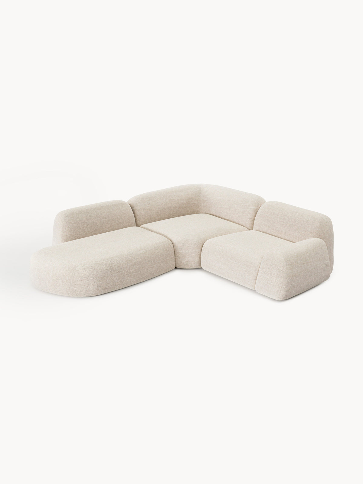 Wolquende Modular Bouclé Corner Sofa (4-Seater) with Chaise Longue
