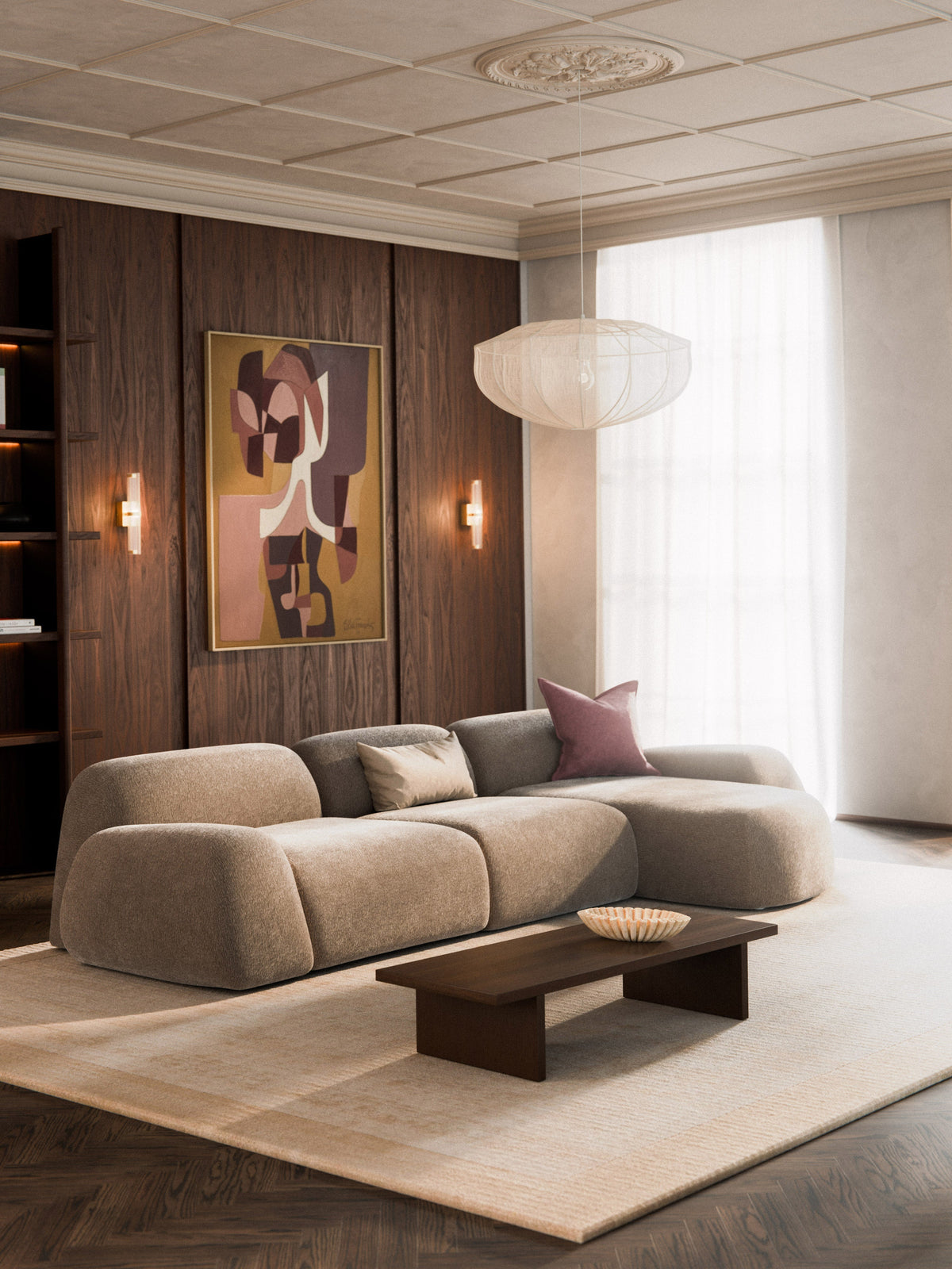Wolquende Modular Corner Sofa in Teddy (4-Seater)