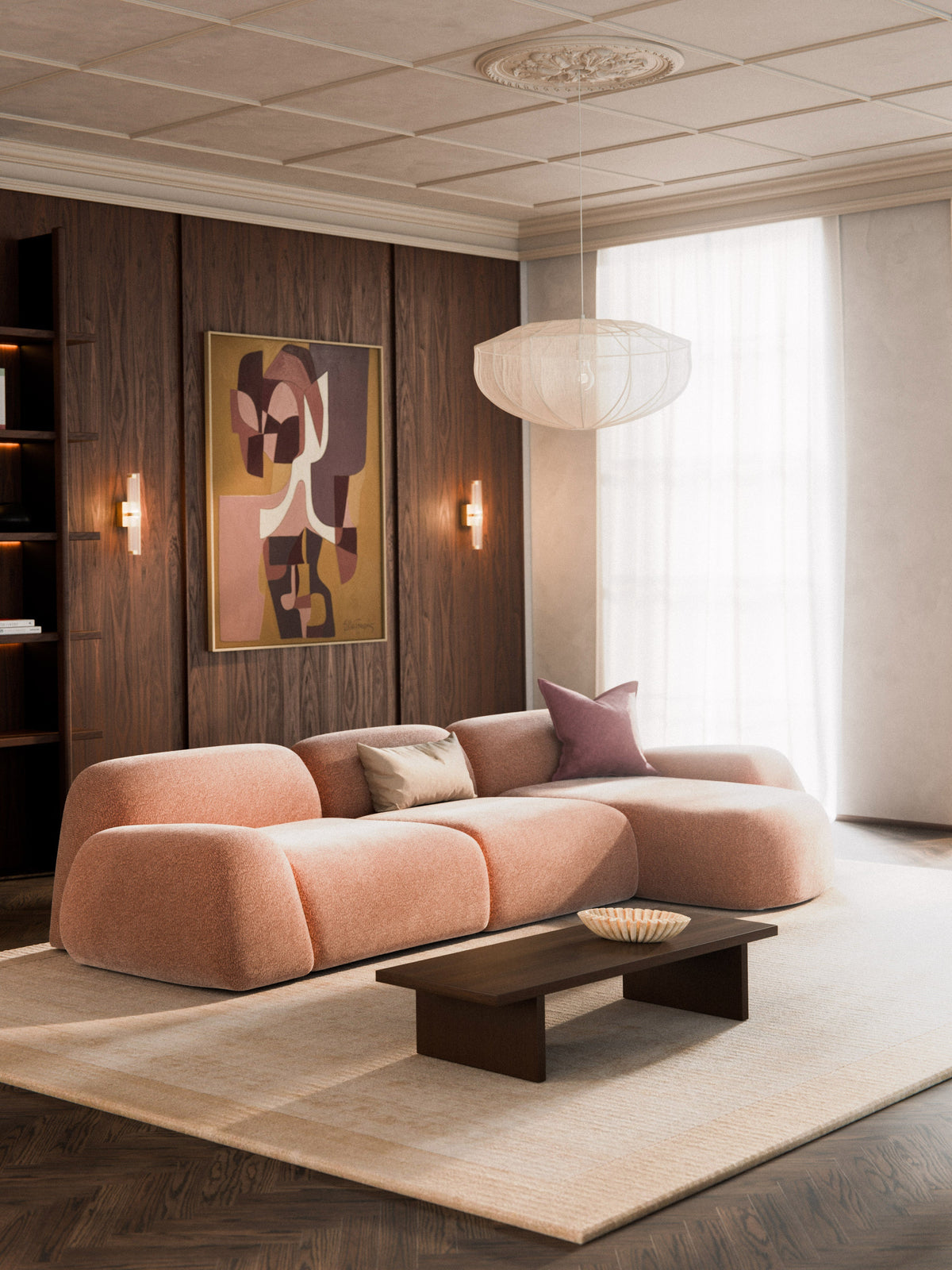 Wolquende Modular Corner Sofa in Teddy (4-Seater)
