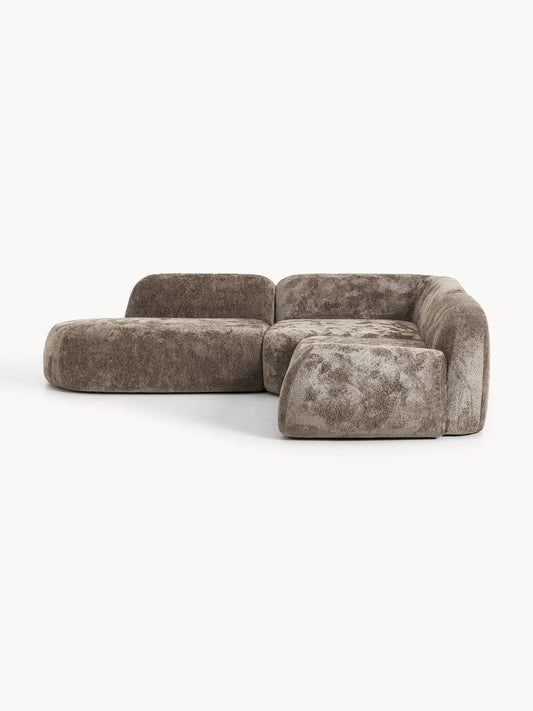 Wolquende Modular Teddy Bouclé Corner Sofa (4-Seater) with Chaise Longue