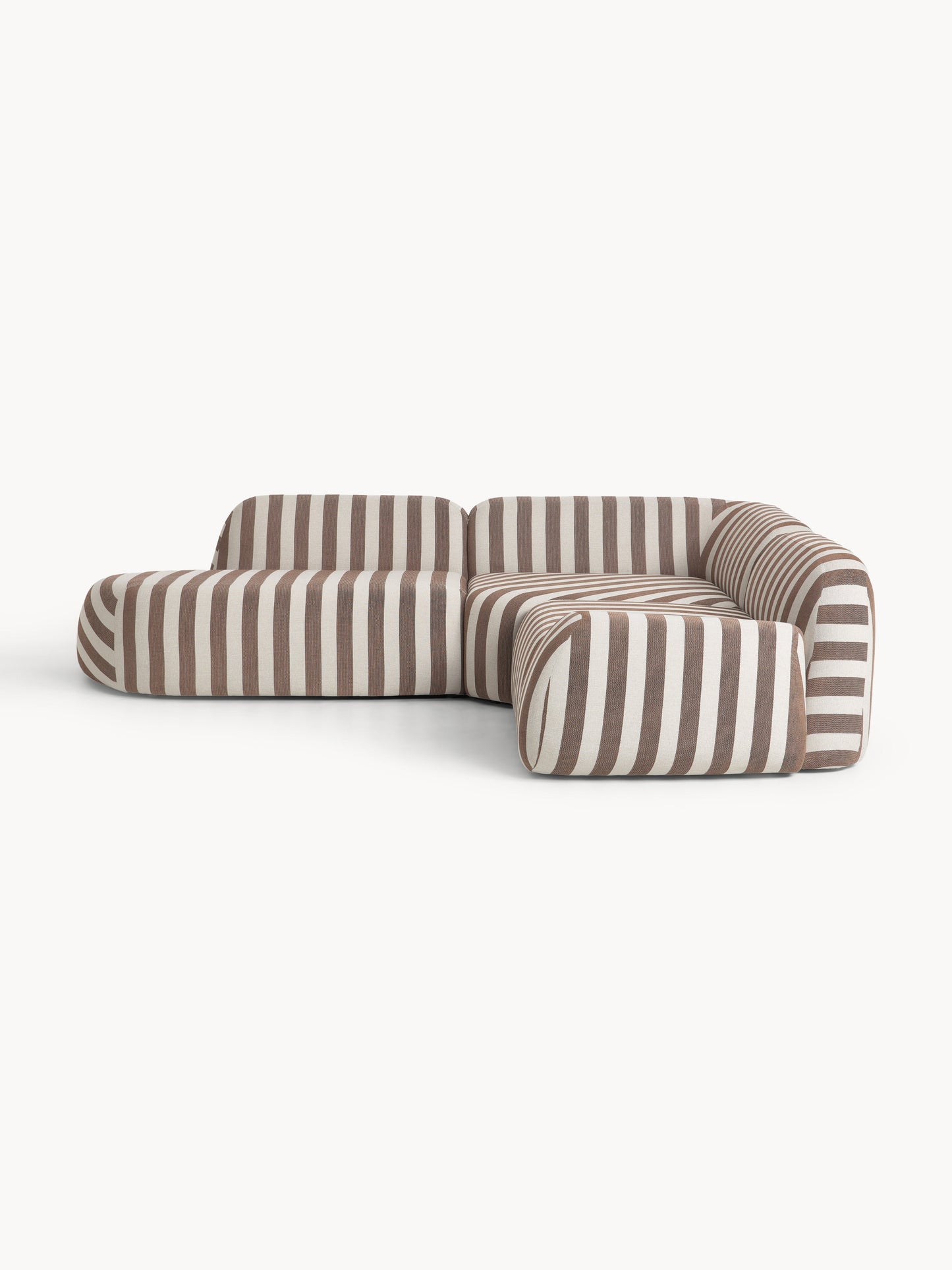 Wolquende Striped Modular Corner Sofa (4-Seater) with Chaise Longue