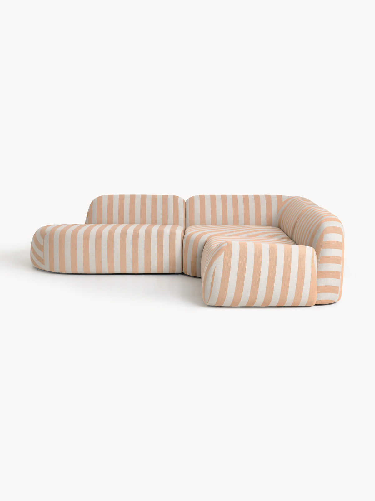 Wolquende Striped Modular Corner Sofa (4-Seater) with Chaise Longue