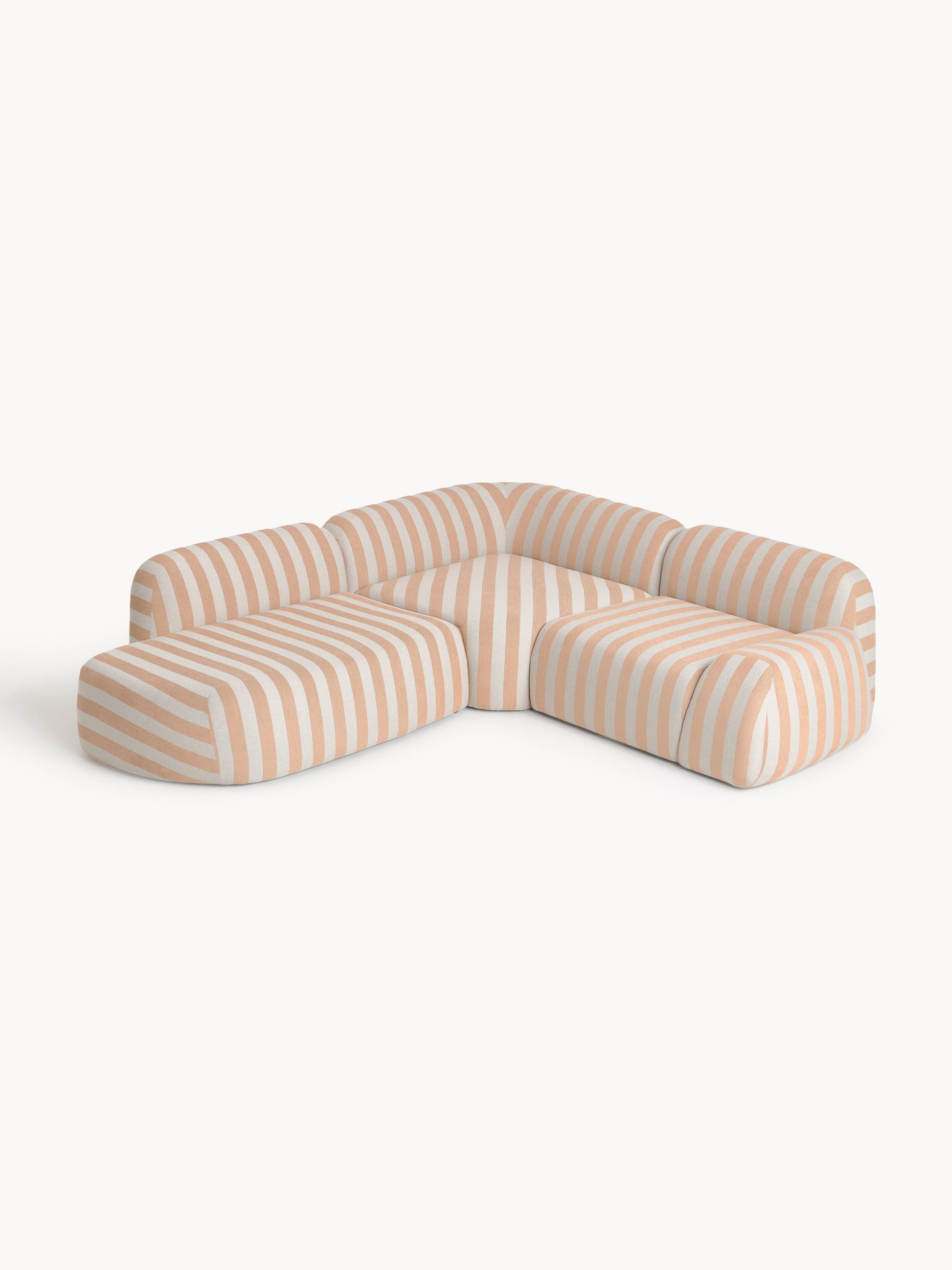 Wolquende Striped Modular Corner Sofa (4-Seater) with Chaise Longue