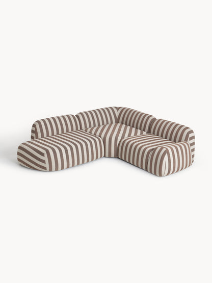 Wolquende Striped Modular Corner Sofa (4-Seater) with Chaise Longue