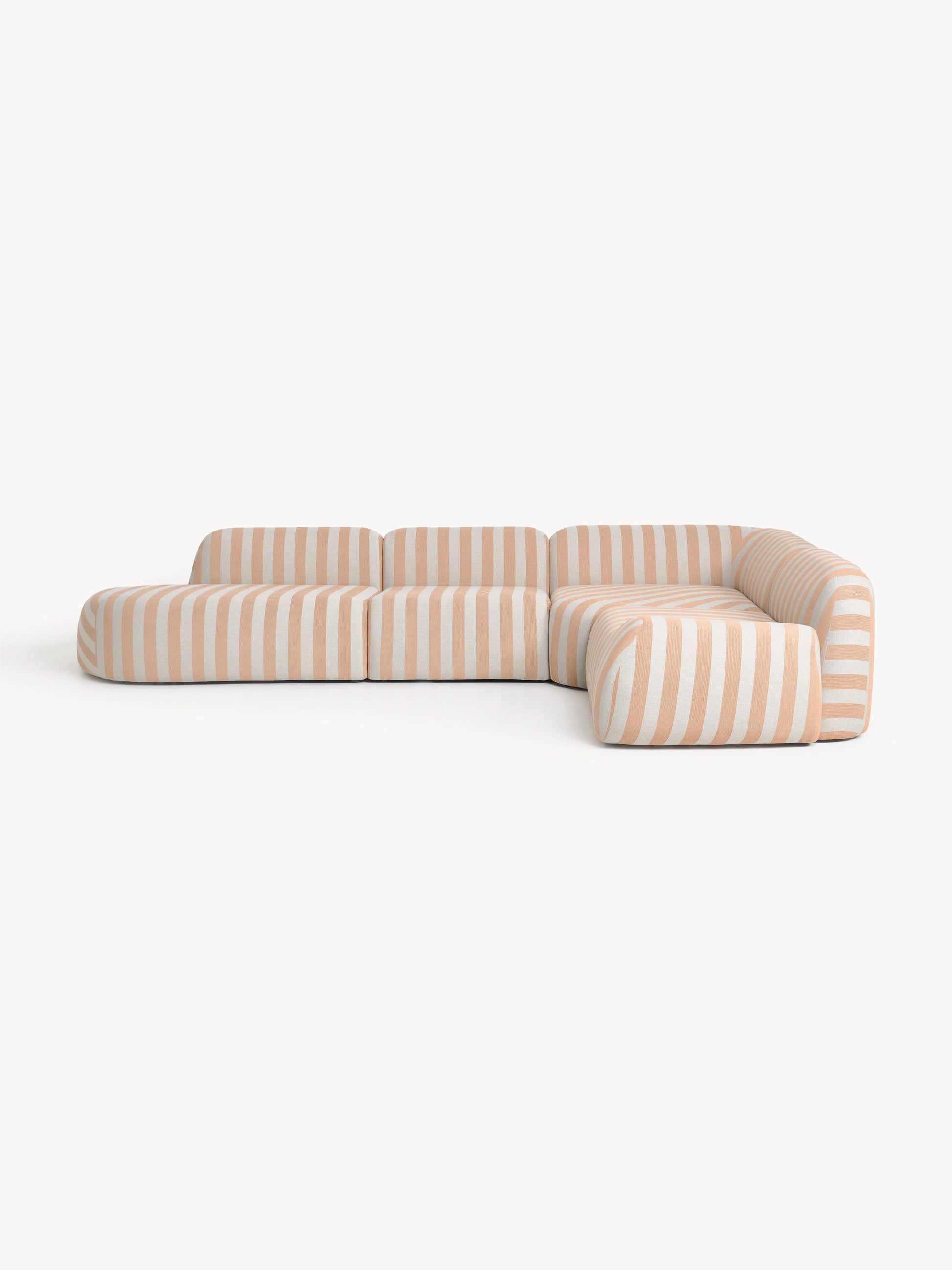 Wolquende Striped Modular XL Corner Sofa with Chaise Longue