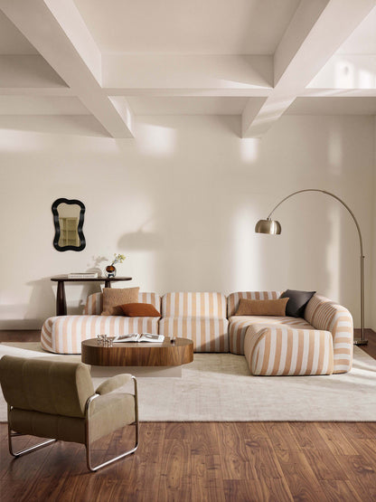 Wolquende Striped Modular XL Corner Sofa with Chaise Longue