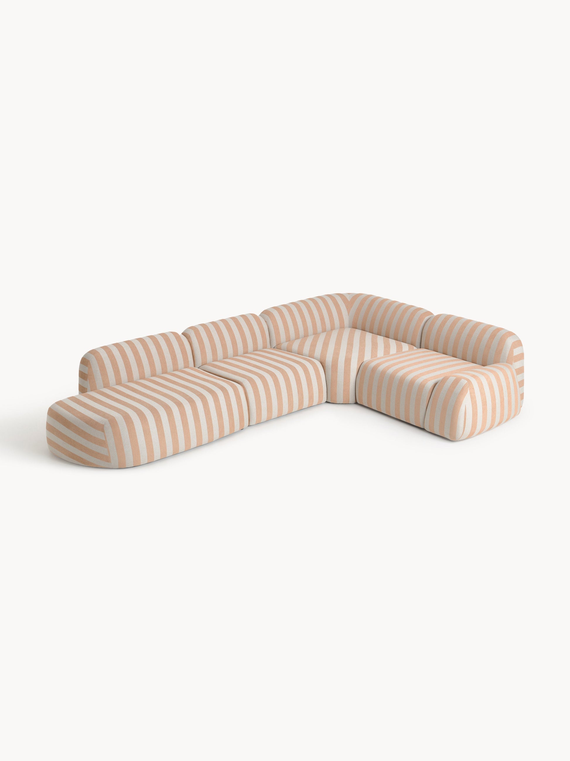 Wolquende Striped Modular XL Corner Sofa with Chaise Longue