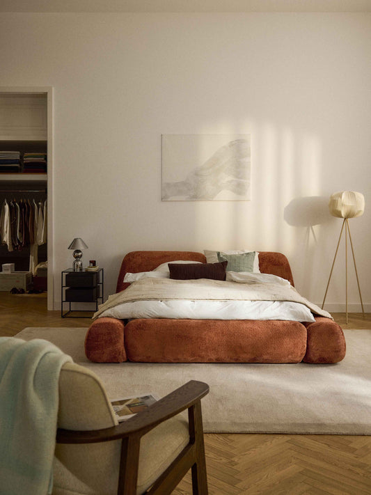 Wolquende Teddy Bouclé Upholstered Bed
