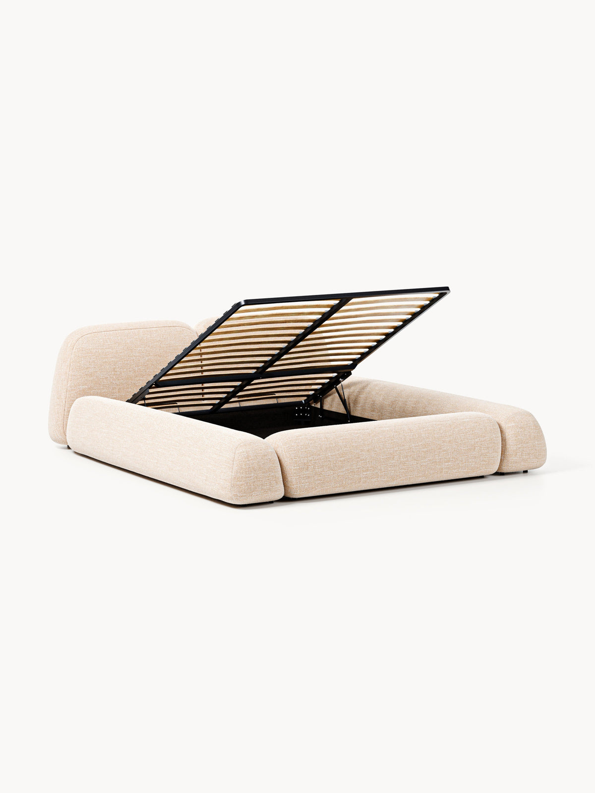 Wolquende Upholstered Bed in Bouclé with Storage