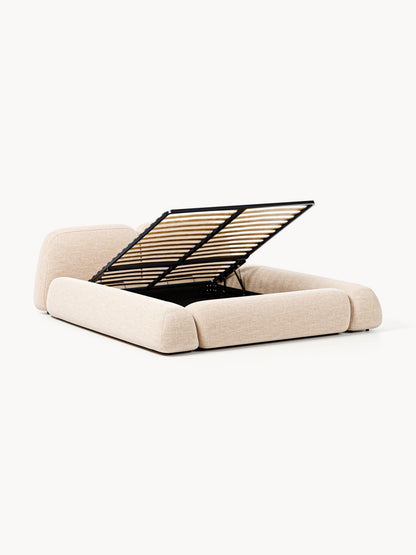 Wolquende Upholstered Bed in Bouclé with Storage