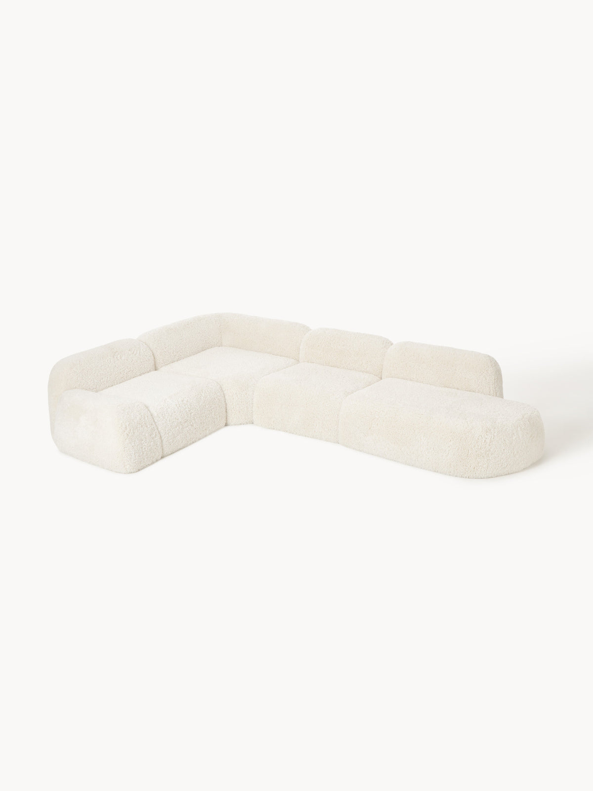 Wolquende XL Modular Teddy Corner Sofa with Chaise Longue